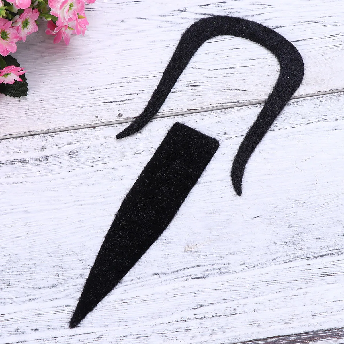 

2Pcs Black Beard Set Ecofriendly Fiber Durable Selfadhesive Natural Look Party Mustache Costume Halloween