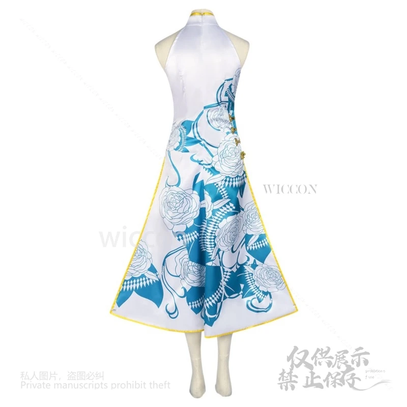 Anime Oshi No Ko Ai Hoshino Costume Cosplay Abito in stile cinese Blu Bianco Elegante abito da donna Abiti Halloween Party Ruolo Cos