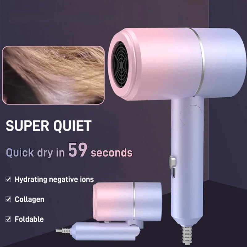 Household Non Damaging Power Generation Hair Dryer Foldable Portable Hair Dryer