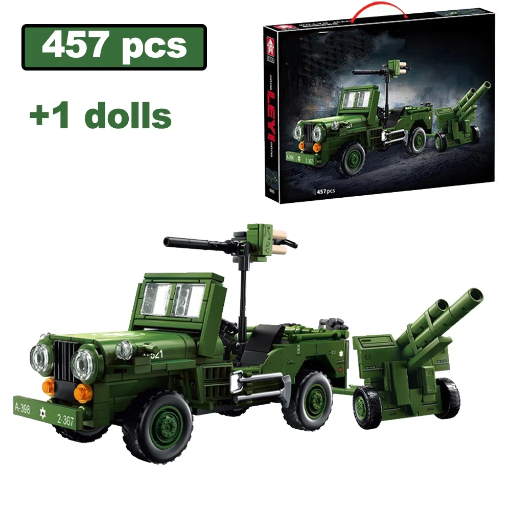 

457PCS City Jeep Car Model Building Block Technical Desktop Ornament Assembling Vehicles Brick DIY Toys for Children Boys Gifts