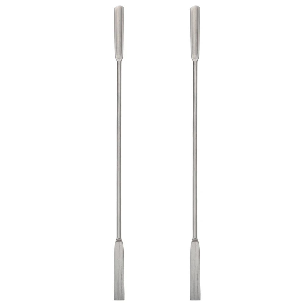 

2pcs Stainless Steel Medicine Scraper Spatula Lab Tools Double Ended Spoon Mixing Scoop Sampling Supplies Teaching Equipment