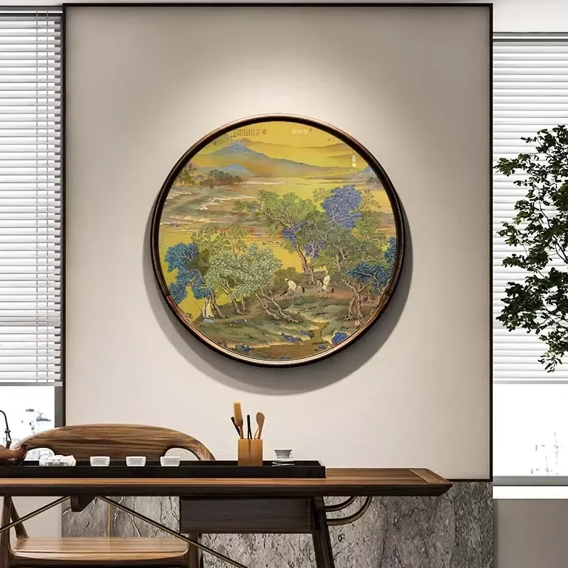 Landscape Painting Hanging Handmade Chinese Brass Metal Handicraft for Entrance Hall Living Room Dining Room Room Custom