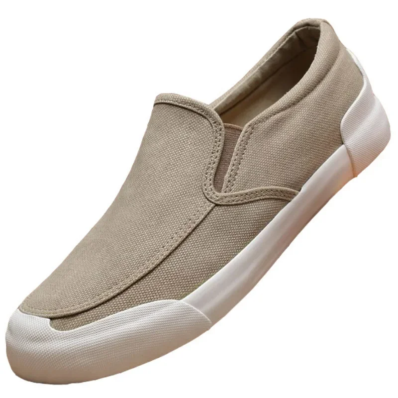 Mùa Thu Nam Vulcanize Giày Sneaker Thoáng Khí Đơn Giản Joker Cho Nữ Xuân Thu Slip On Nam Vải Canvas Chịu Mài Mòn đế Bằng