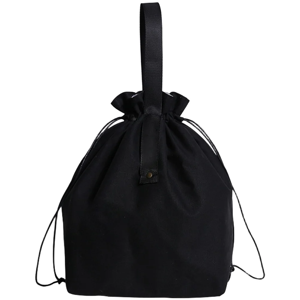 Thermal Lunch Bag Canvas Tote Insulated with Drawstring Closure Large Capacity for Work and School Meal Carrying