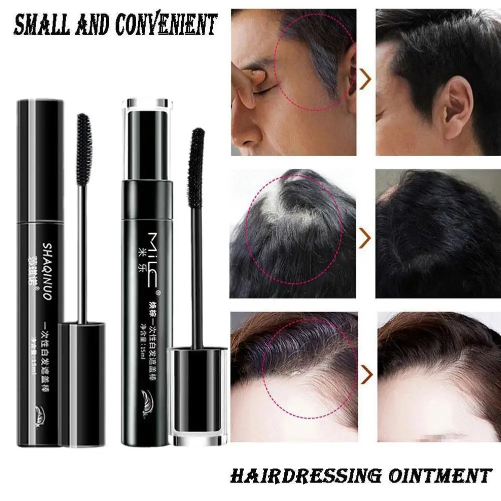 One-Time Hair Dye Mascara, Instant Gray Cover, Cor da capa, Branco, Cobertura de corante, Creme de cabelo raiz, Up Stick