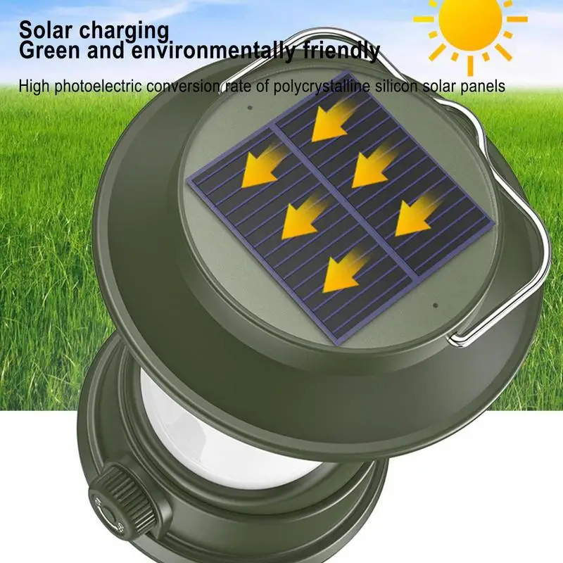 USB Rechargeable Lanterns Rechargeable Solar USB Portable Lamp Dimmable Dangle Tent Lights 3 Light Modes Portable Lantern