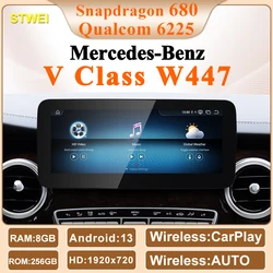 STWEINew Qualcomm6225 Snapdragon680 Andorid13 Car Multiemedia Players For Mercedes Benz V Class W447 V250 V260  CarPlay AUTO GPS