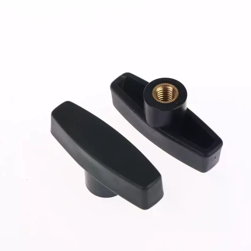 2Pcs M6 M8 M10 Head Diameter 65#T Type Hand Tighten Nuts Wing Plastic Head Hand Knob Blind Hol Nut