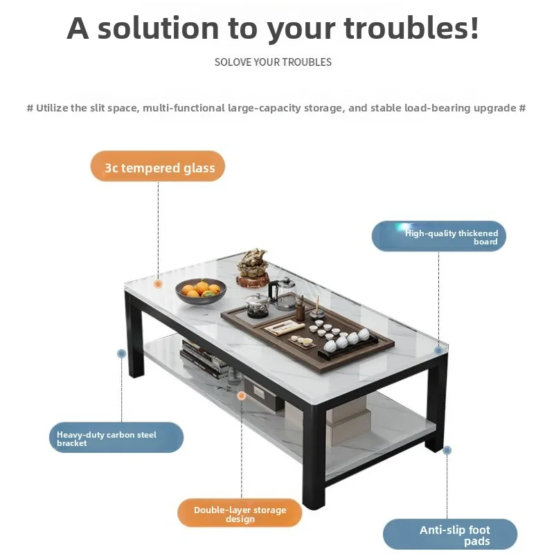 

Household Goods Coffee Table, Living Room, Small Apartment, Next To The Sofa, Office Marble Color Tea Table, Coffee Table