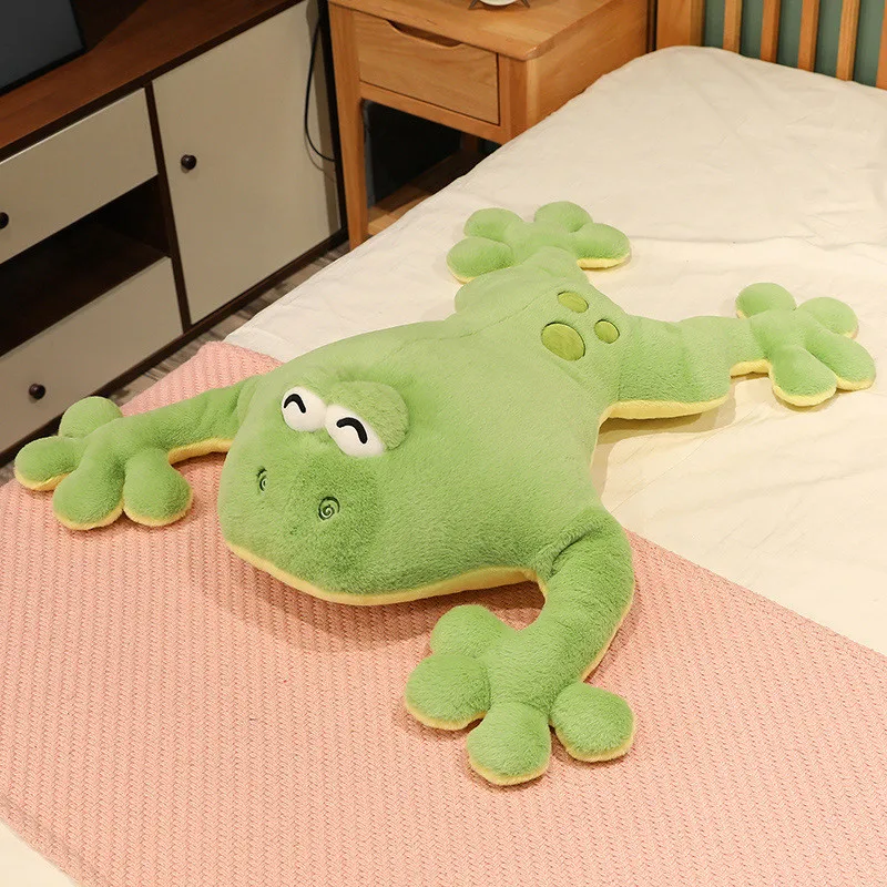 60-130cm Giant Big Frog Plush Toy Stuffed Plushies Grogs Throw Pillow Cushion Home Decor Kids Birthday Gift for Boy Big Eyes