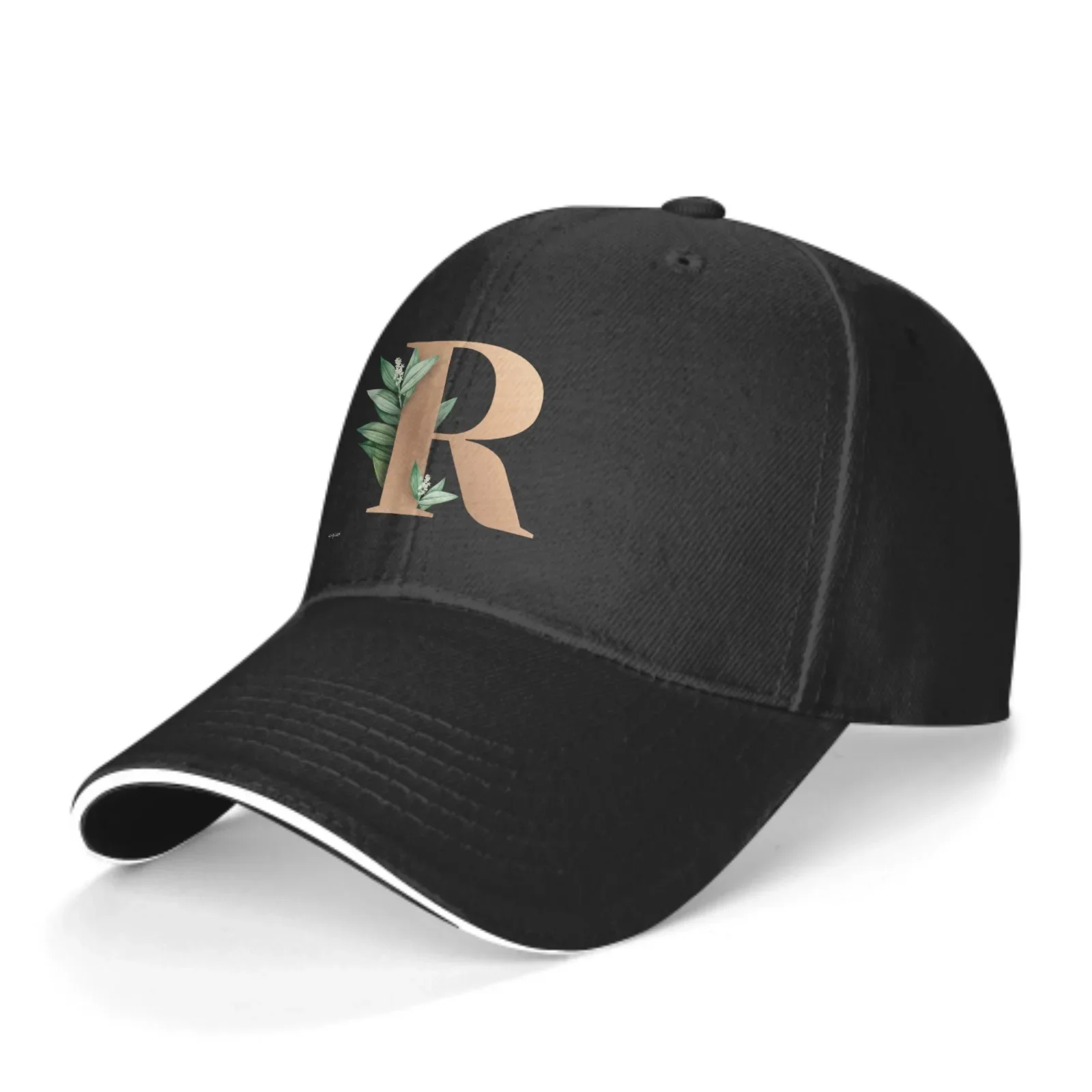 

R Alphabet Breathable Sandwich Duck Tongue Cap Unisex Casual Sport Hat Outdoor Leisure Sports Streetwear Shading Sun Protection