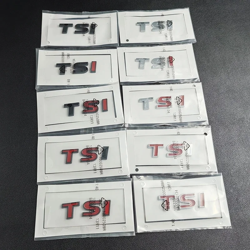1Pcs 3D ABS Black Logo TSI Emblem Car Trunk Badge Decal