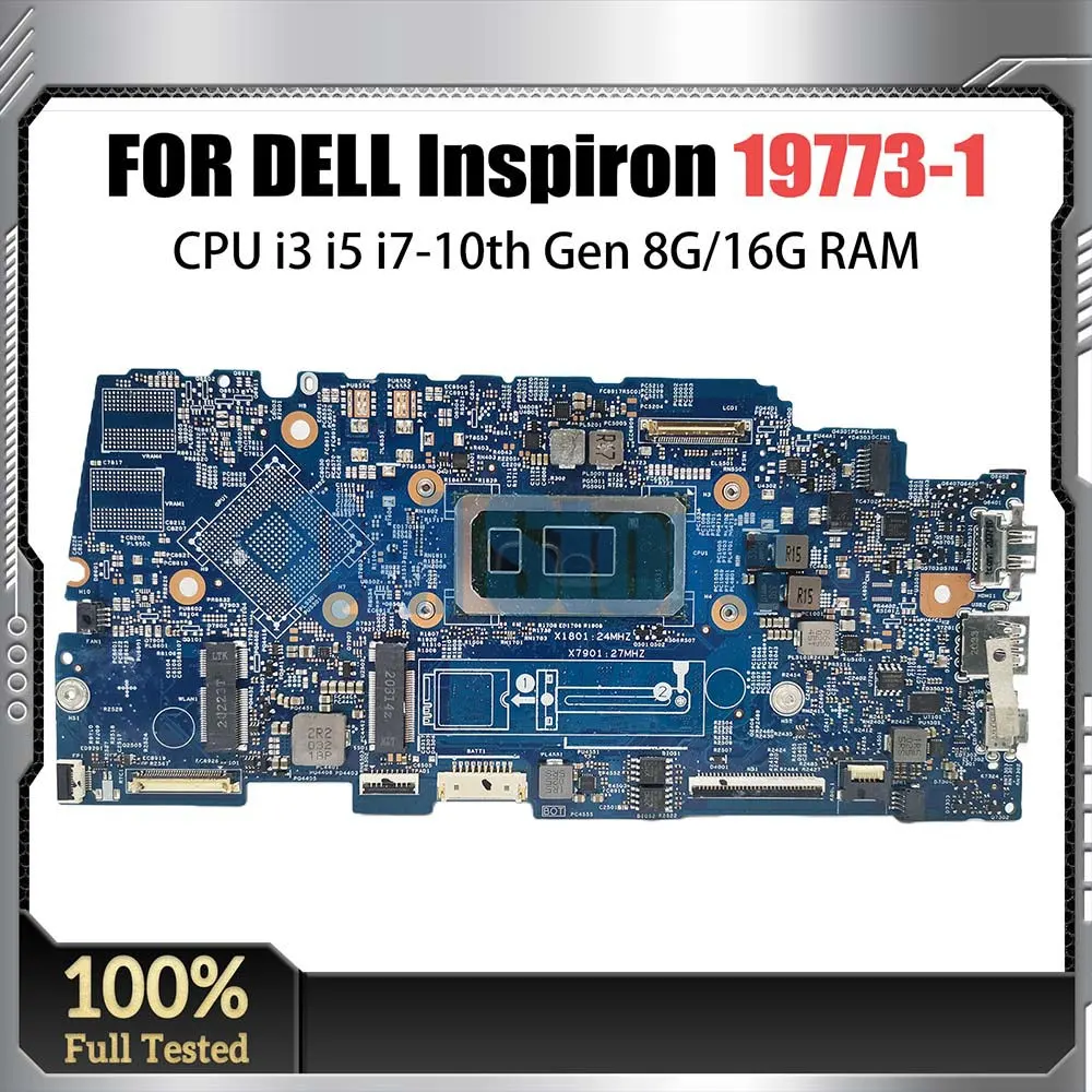 

Notebook Mainboard For Dell Inspiron 5300 19773-1 00HTT8 0X4C7V Laptop Motherboard with I3 I5 I7 10th Gen CPU RAM 8G 16G