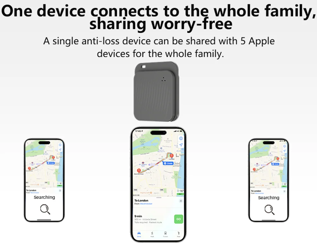 جهاز تعقب GPS مضاد للفقدان للحيوانات الأليفة والأطفال وركوب الدراجات مع Apple Find My Compatible Mini & Portable MFI Rated Locator
