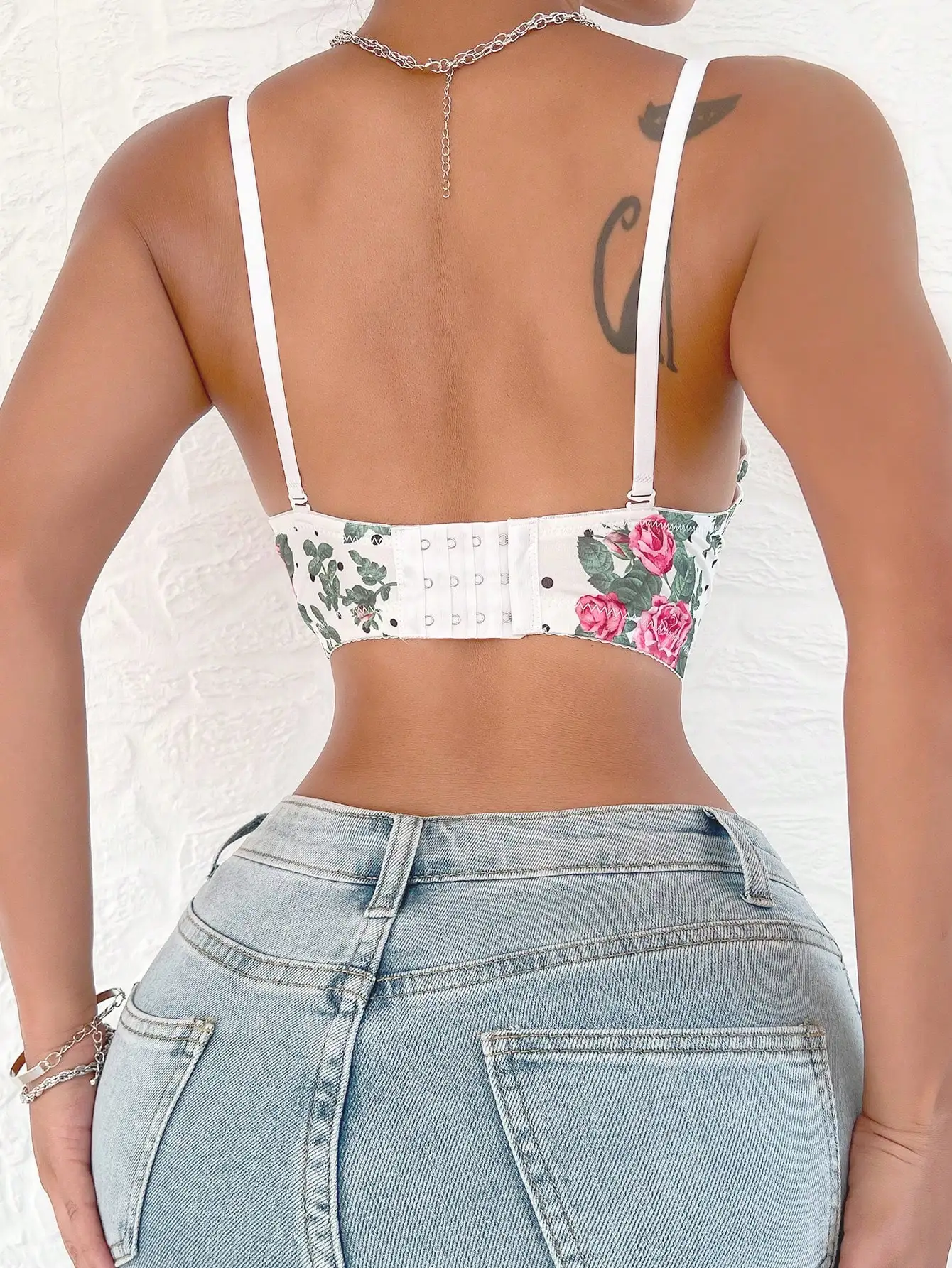 하이 퀄리티 여성용 꽃무늬 프린트 섹시 브라, 풀 조절 가능한 어깨 스트랩 란제리, 편안한 브래지어 B2055