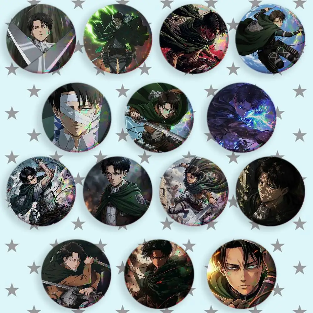Attack on Titan Levi Ackerman Brooches Cartoon Badge Pins Backpack Hat Accessories Friend Gift