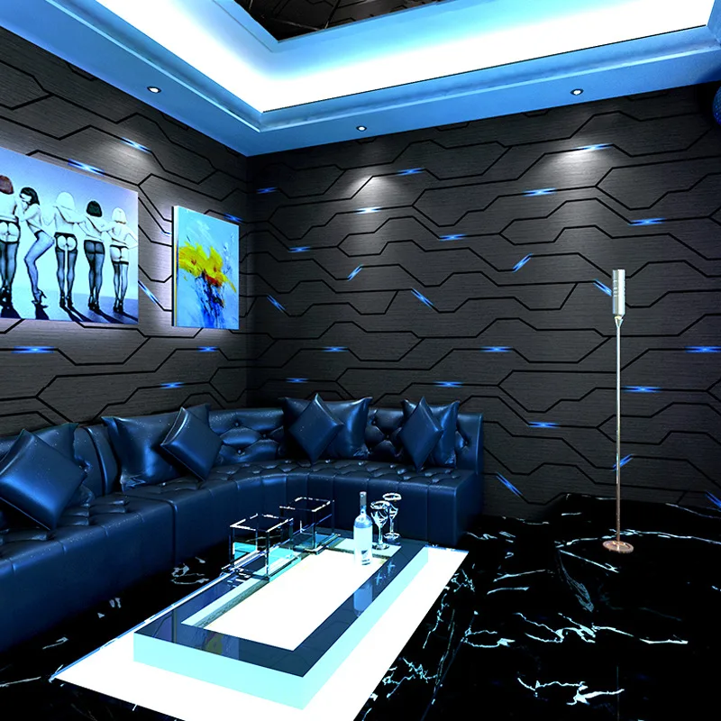 3D Holographic KTV Wallpaper for Internet Cafe Live Streaming Gaming Hotel Decorative Wall Covering