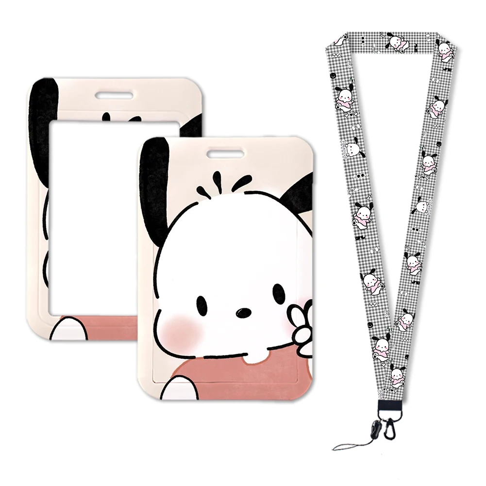 W Cartoon Pochacco Phone Strap, Lanyard, ID, Campus, Cartão de Crédito, Crachá, Chaveiro Cord, Neckband, Corda Celular, Correias do pescoço