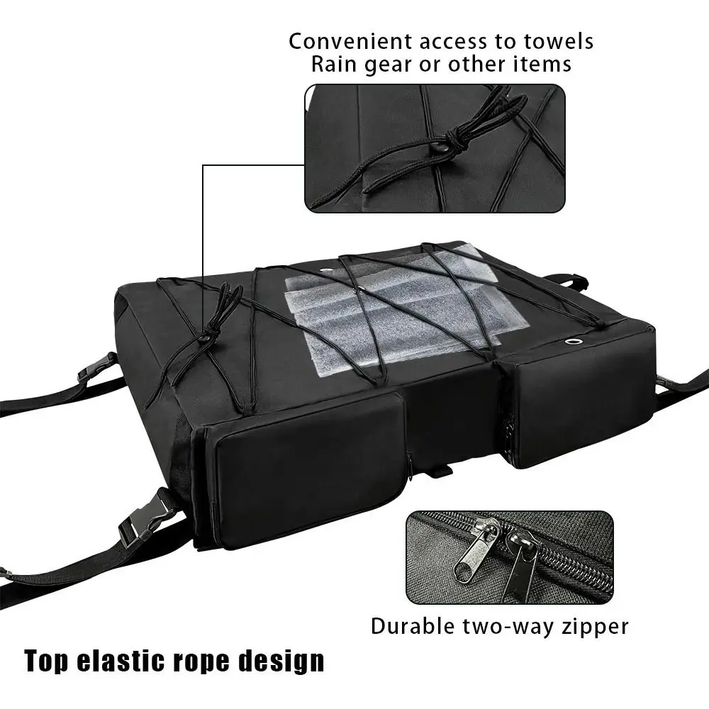 2 Size Options T-Top Storage Bag Large Capacity Heavy Duty Boat Life Jacket Pack Oxford Cloth Black Surfing Survival Equipment