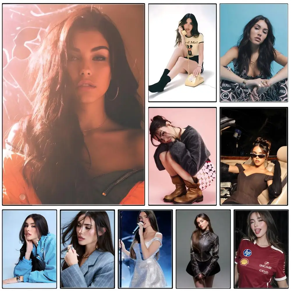 Póster de Dance-pop M-Madison Beer, pegatina de papel autoadhesiva impermeable, decoración de pared para cafetería, Bar y habitación