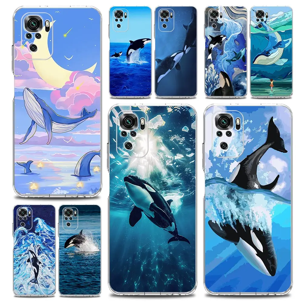 Phone Case For Xiaomi Redmi Note 13 12 5G 9S 9 8 10 11 Pro Plus 4G 9T 13C 12C 10C 9C 9A 7 Cover Orca ocean lovely killer whale