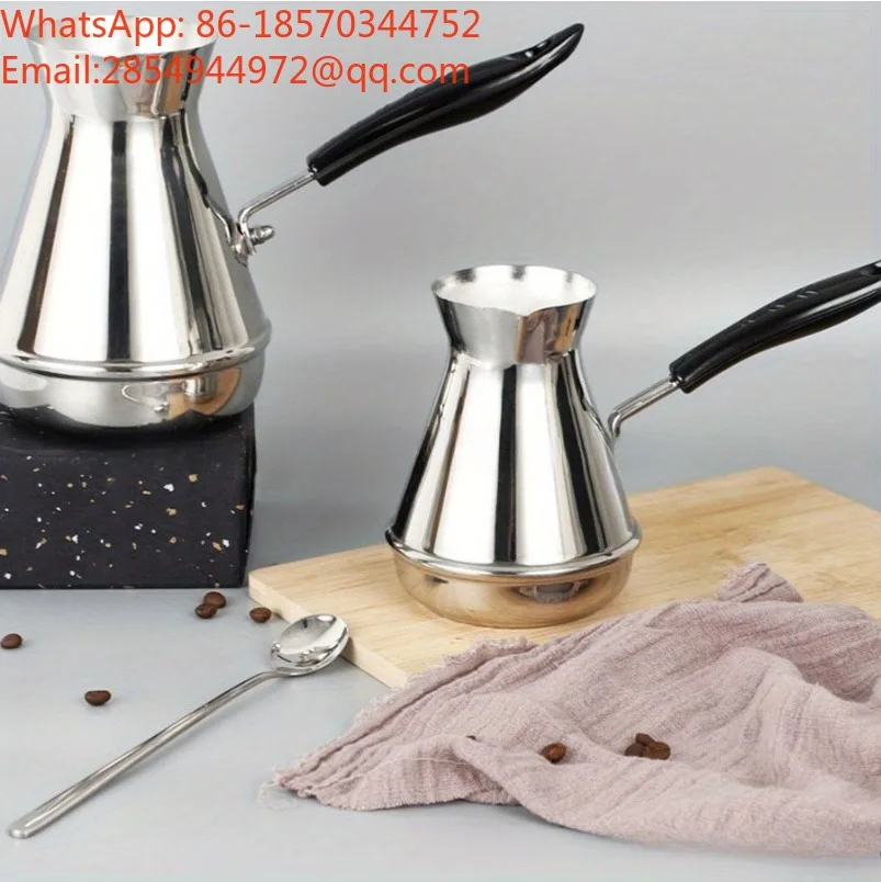 Outdoor Stainless Steel Coffee Pot Cone Milk Cup European Hand Brew Pot Long Handle Coffee Utensils Latte Cup