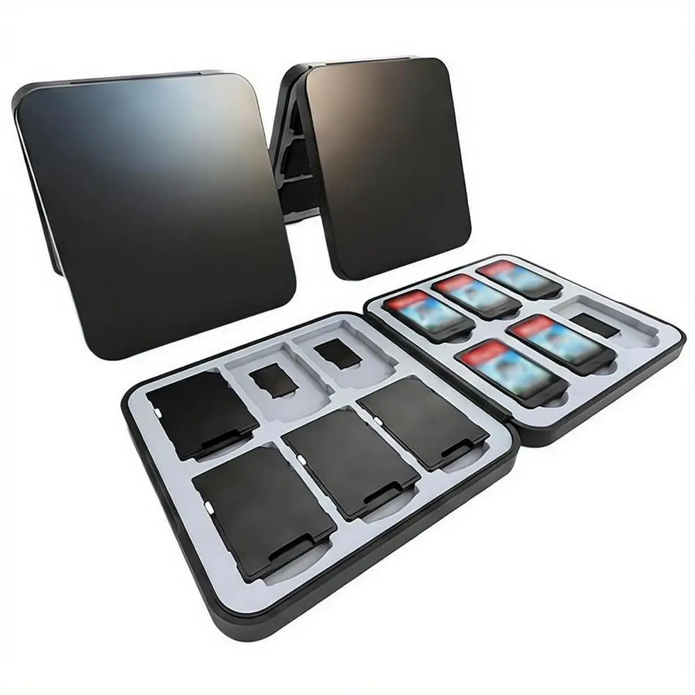 Boîte de rangement pour cartes de jeu, peut contenir 6 cartes SD, 12 cartes TF, 6 cartes de jeu de console, organisateur de cartes 3 en 1, housse de protection