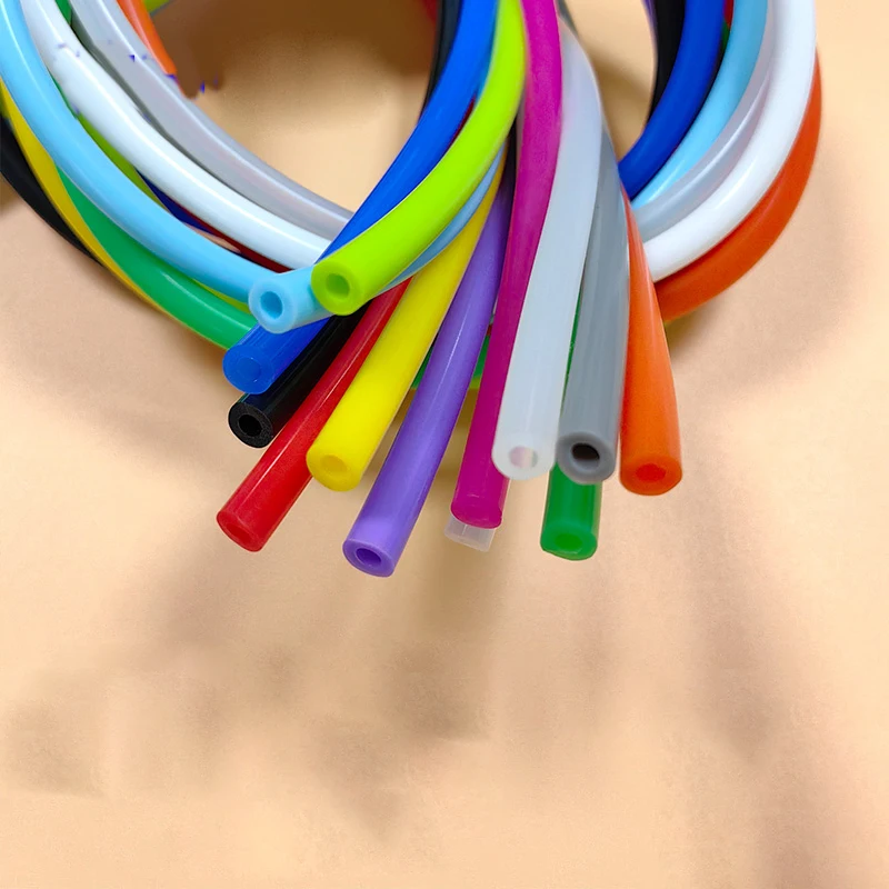 Colors Silicone Tube 4mmX8mm Small Soft Flexible Hollow Tube 1M Plumbing Hoses Food grade, odorless for machine,car,Medical