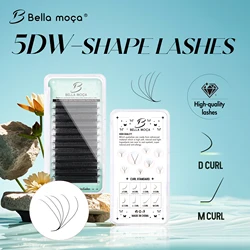 Bella moça 5DW Lashes 8-14mm D Curl 0.07 Black/Brown Natural Soft Lashes