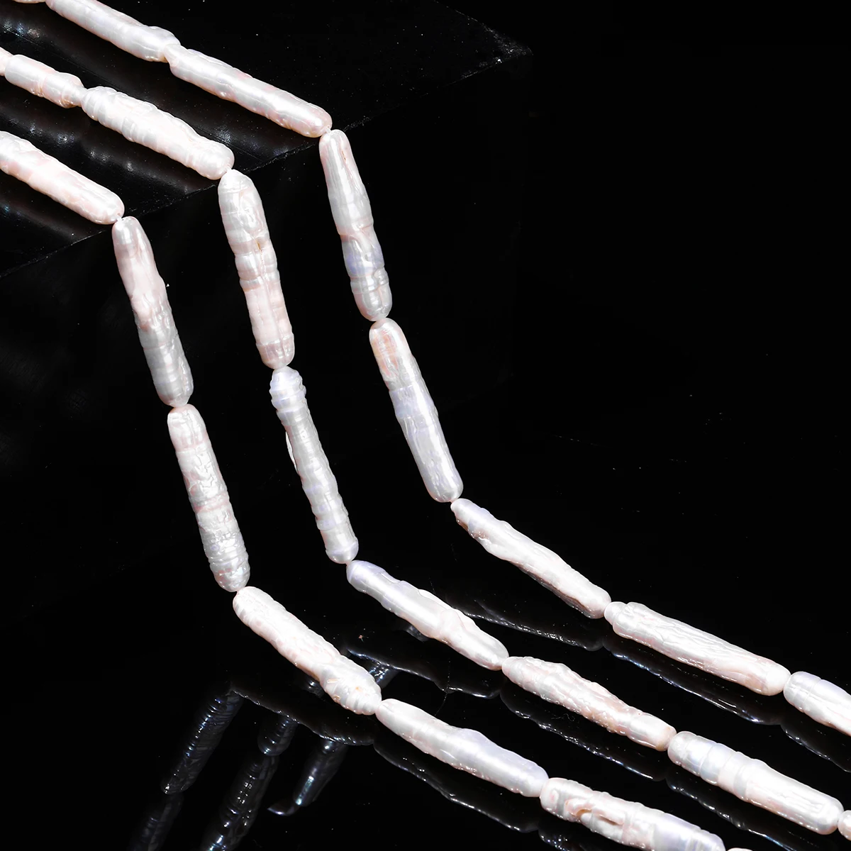 Natural Freshwater Pearl Beaded Long Strip Loose Spacer Beads for Jewelry Making Diy Bracelet Necklace Accessories 16 Pcs