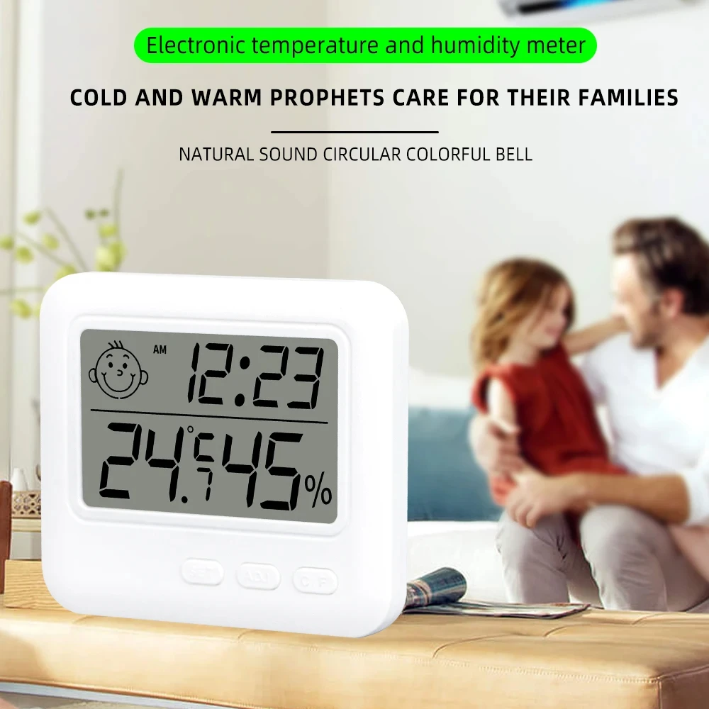 Multifunction Temperature Humidity Alarm Clock LCD Electronic Digital Thermometer Hygrometer Weather Station For Home