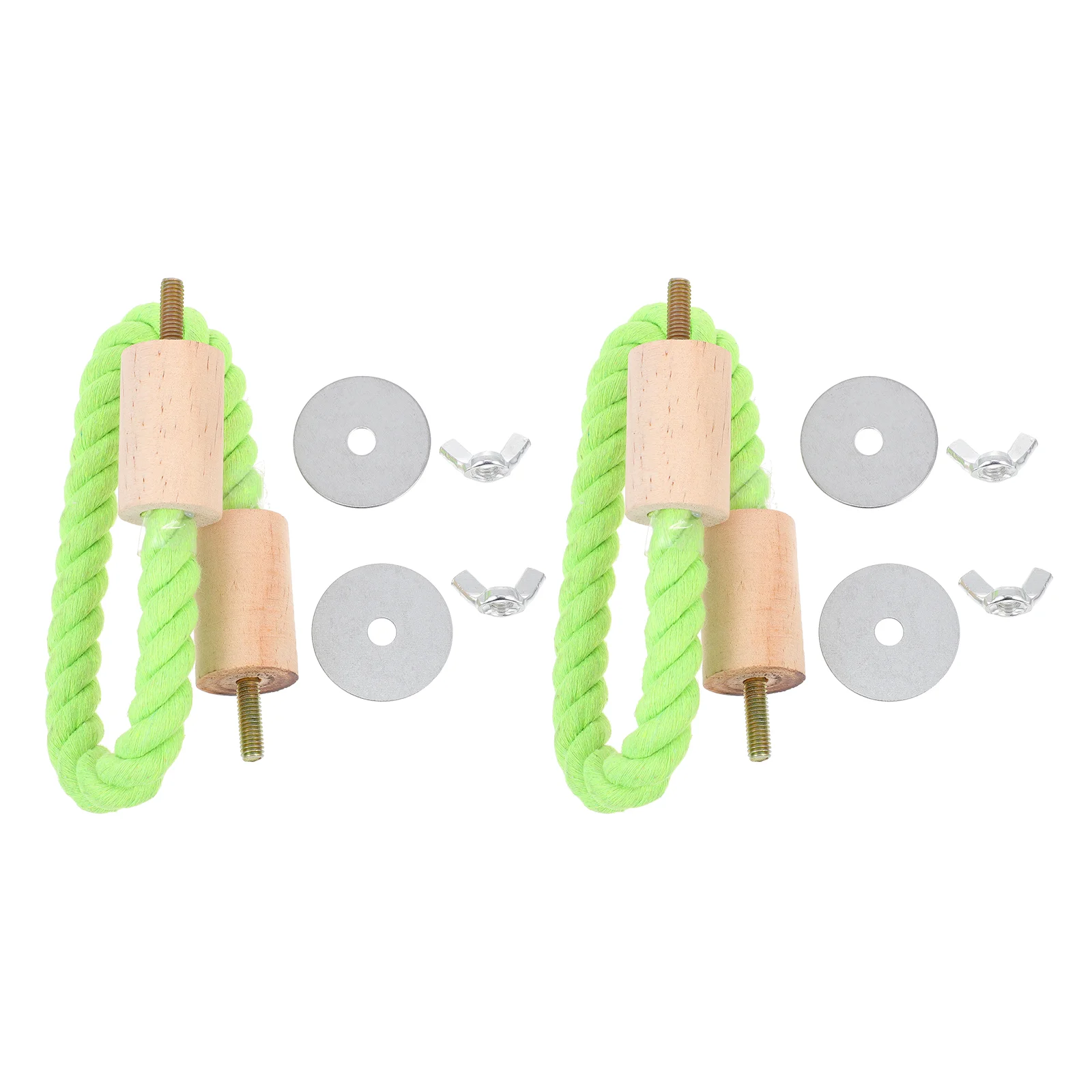 2 Pcs Parrot Cotton Rope Standing Stick Bird Cages Perch Bar Plaything Squirrel for Toy