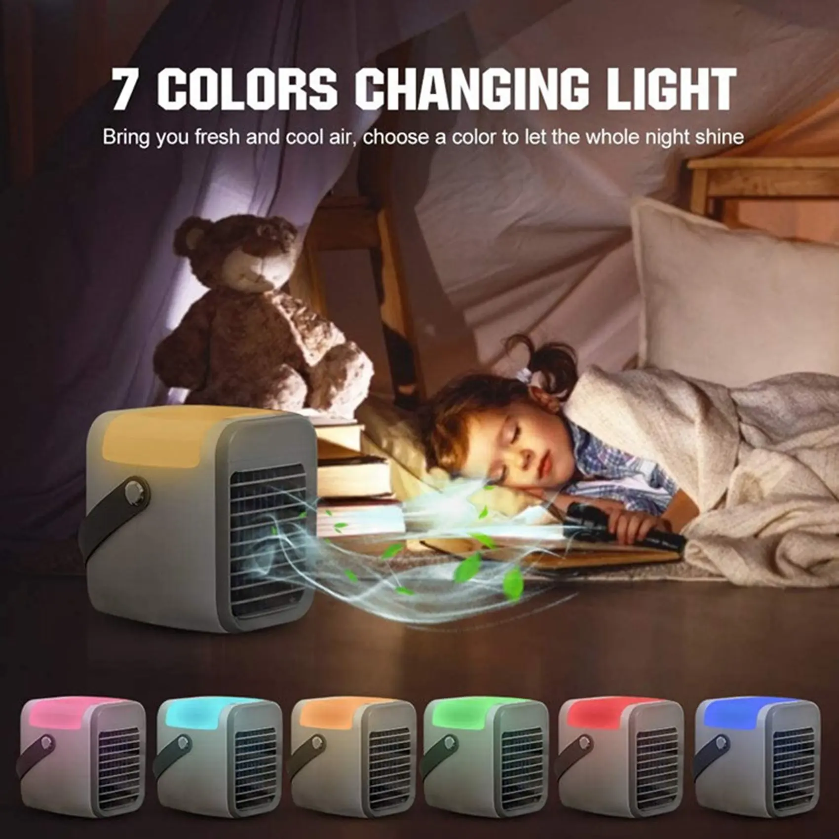 A07G-Mini Air Conditionerพัดลมเดสก์ท็อปEvaporative Air Cooler 3 ความเร็วเครื่องปรับอากาศแบบพกพาพัดลมในครัวเรือนAir Cooler