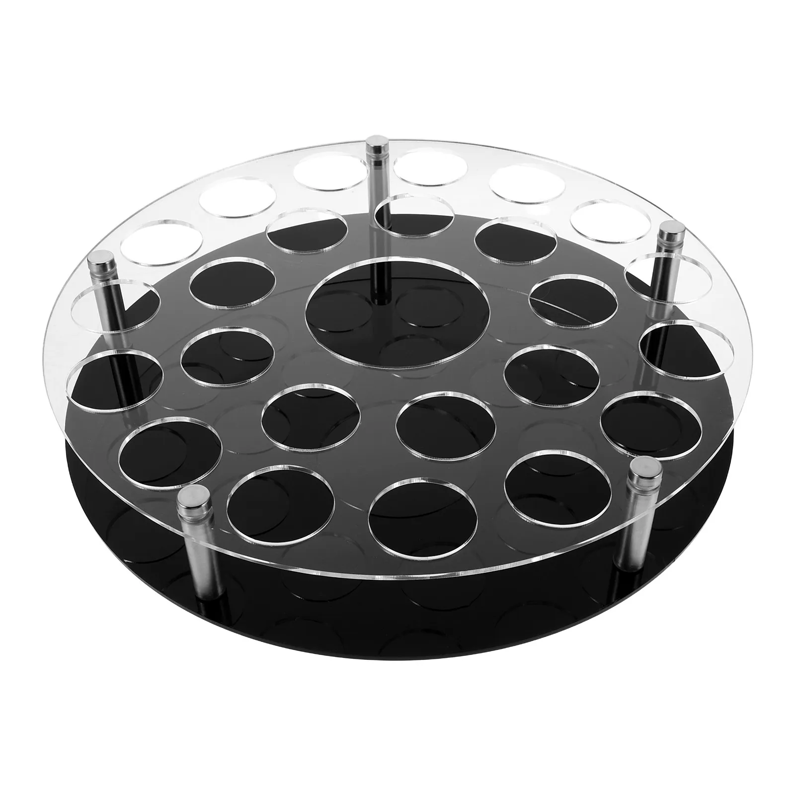 25 Hole Clear Acrylic Shot Glass Holder Tray with Bottle Organizer for Home Bars Parties Shot Glass Tray Holder