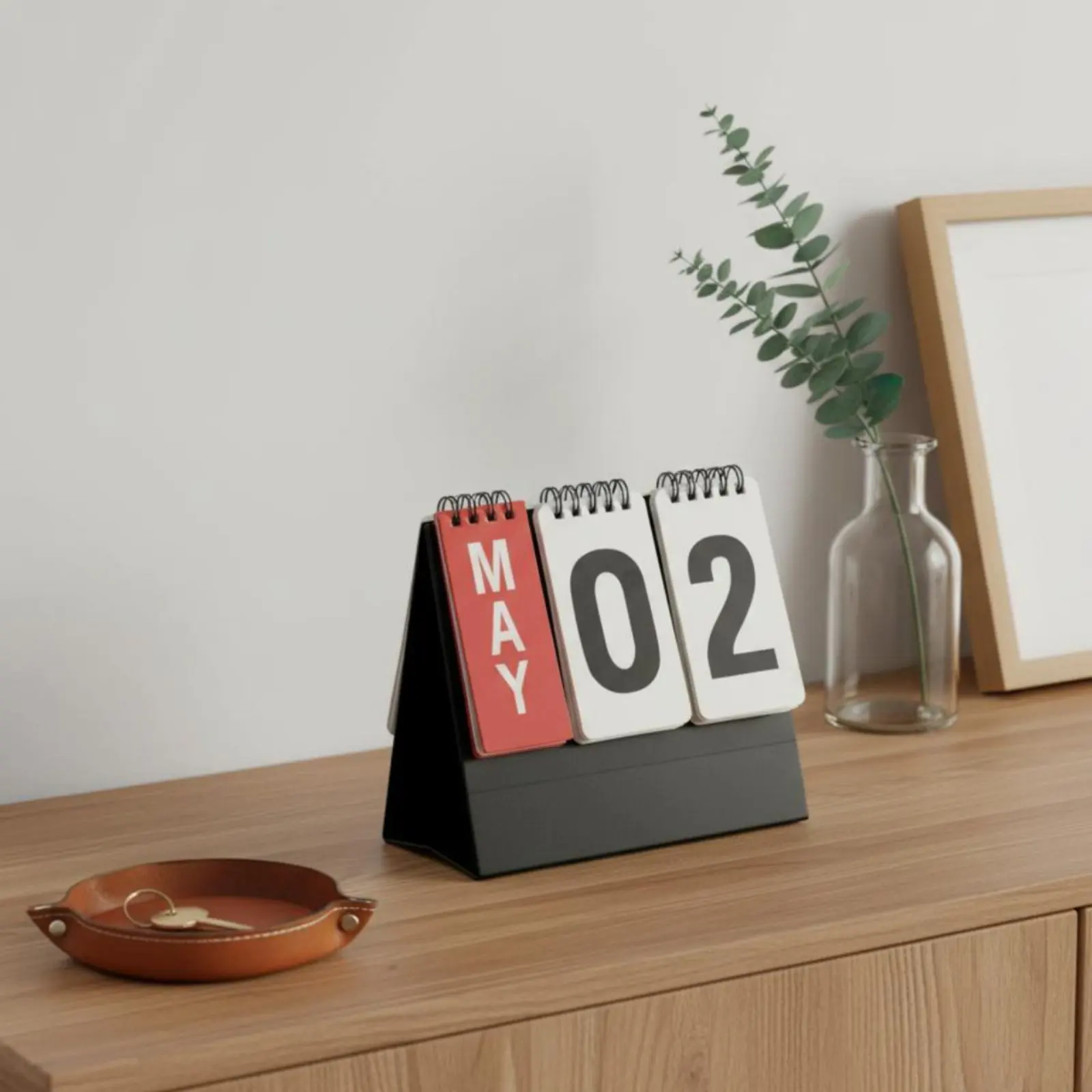 Dateless Desk Calendar Reusable Perpetual Desk Calendar Desktop Date Display Compact Space-Saving