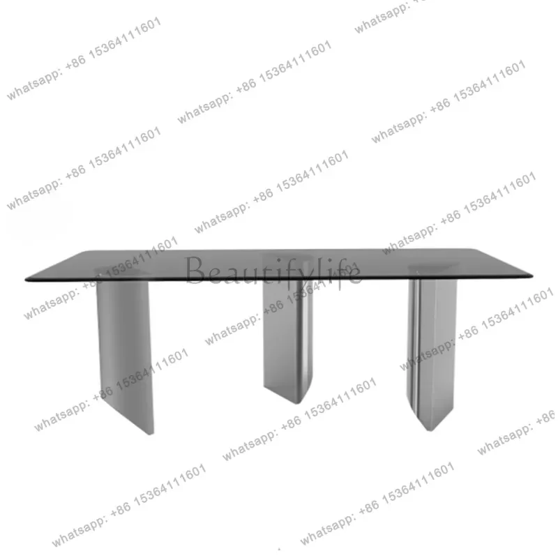 Factory Direct Italian Minimalist Dining Tables Tempered Glass Dining Tables Elegant Upscale Nice Home Furniture Tavoli Da Pranz