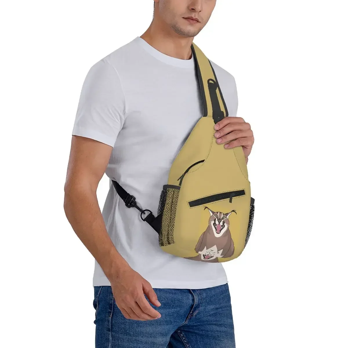 كبير Floppa Gosha Karr AAA حقيبة صدر للرجال الرجال الرافعة Crossbody على ظهره حقيبة صدر للرجال السفر المشي لمسافات طويلة Daypack حقيبة كتف