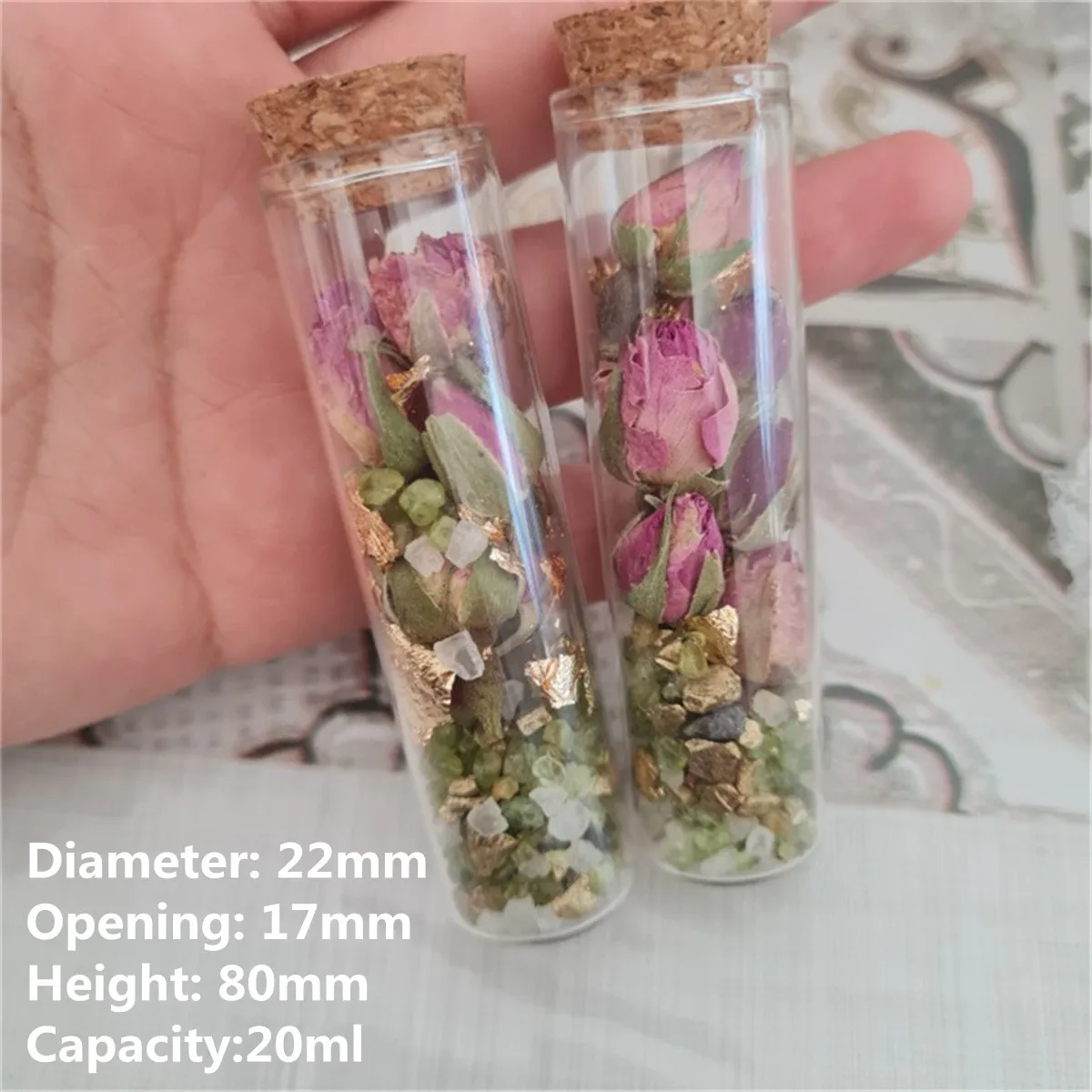 Flat-bottomed 54 pcs/lot Glass Bottle 17*22*80mm Test Tube Cork Stopper Mini Bottles Small DIY Jars Vials Tiny Bottles glass