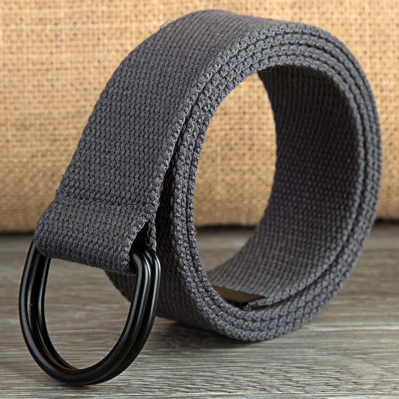 Tactical Canvas Belt High Quality Women Men 2023 New Double D-Ring Buckle Waistband Casual Canvas Female Belt Fabric for Jeans