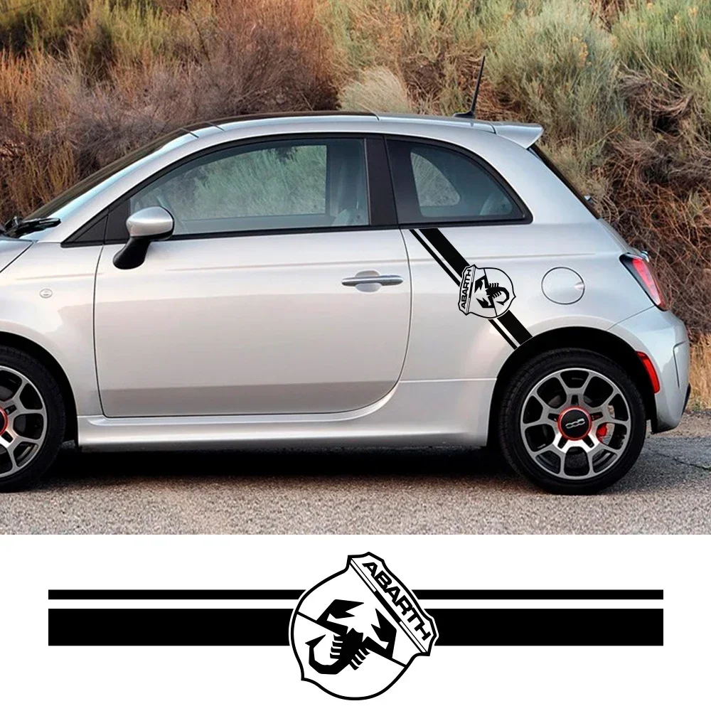 Car Side Stickers For Fiat 500 Grande Punto Ducato Panda Tipo Abarth DIY Sport Stripe Styling Vinyl Film Decals Car Accessories