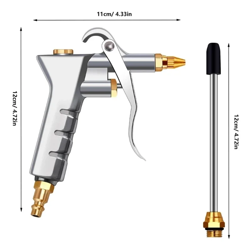 Industrial Air Blow Guns Adjustable Nozzle Steel Extension Pneumatic Air Compressor Accessory Dust Cleaning