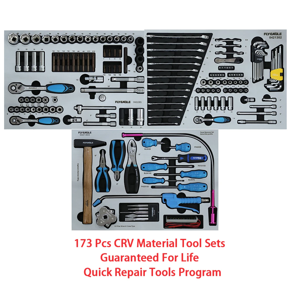 173 pcs CRV Material Guaranteed for Life High Quality Herramientas Mechanical Hand Tool sets kit