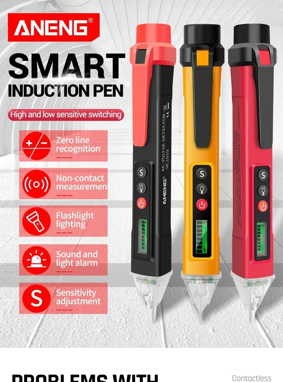Intelligentes Multimeter-Set Wiederaufladbar ANENG High-End Touchscreen 6000-Anzeigen Multimeter AC/DC Spannungs- und Strommessgerät – Detail 17