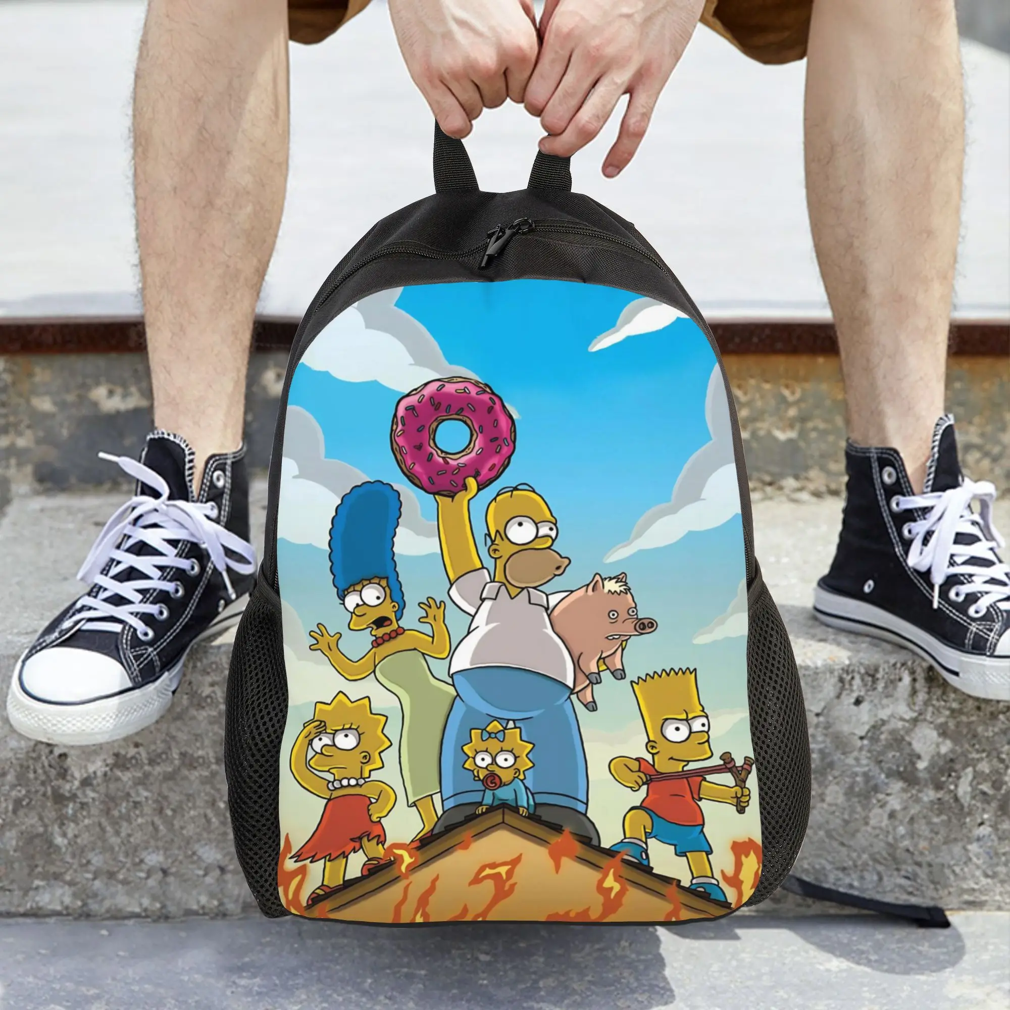 

Женский рюкзак с рисунком S-Simpsons, детская школьная сумка Mochila, рюкзак для ноутбука Mochila для мальчиков и девочек, большой вместительный дорожный рюкзак