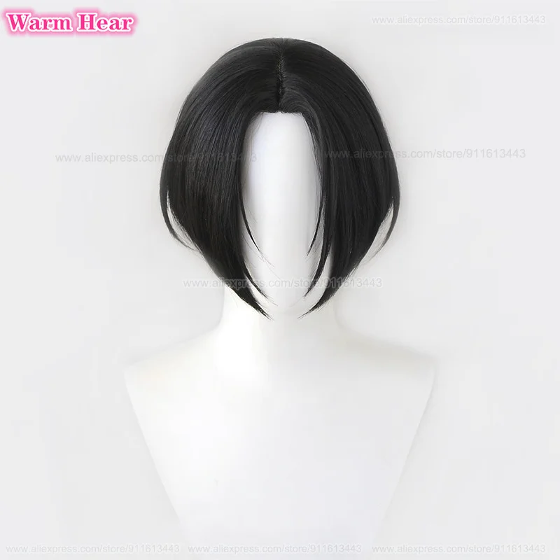 30cm Oosaki Nana Synthetic Wig Anime NANA Unisex Short Black Middle Part Cosplay Wig Hair Heat Resistant Hair Party Wis +Wig Cap