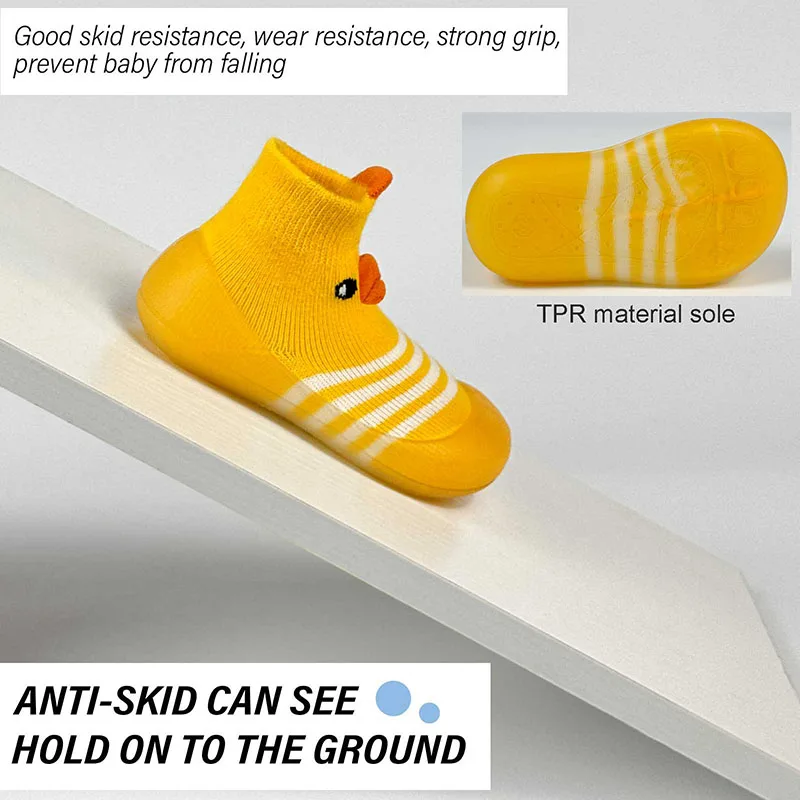 Baby Walking Socks Shoes Toddler Soft Rubber Sole Non-Skid Indoor Floor Slipper Infant Boys Girls First Walking Trainers Shoe