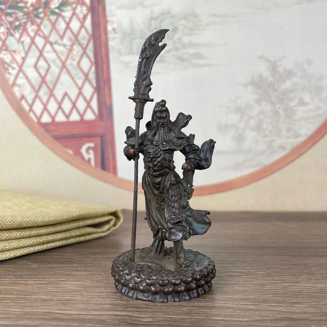 Three Kingdoms Guan Yu Wu Caishen bronze statue living room Buddha statue ornaments town house moving opening gift