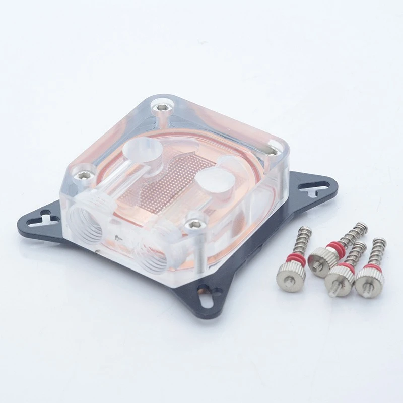 GPU Core Water Block 52-63mm Acrylic Top Brass Base 2 Port 4 Port for PC VGA Cooling 2Pcs