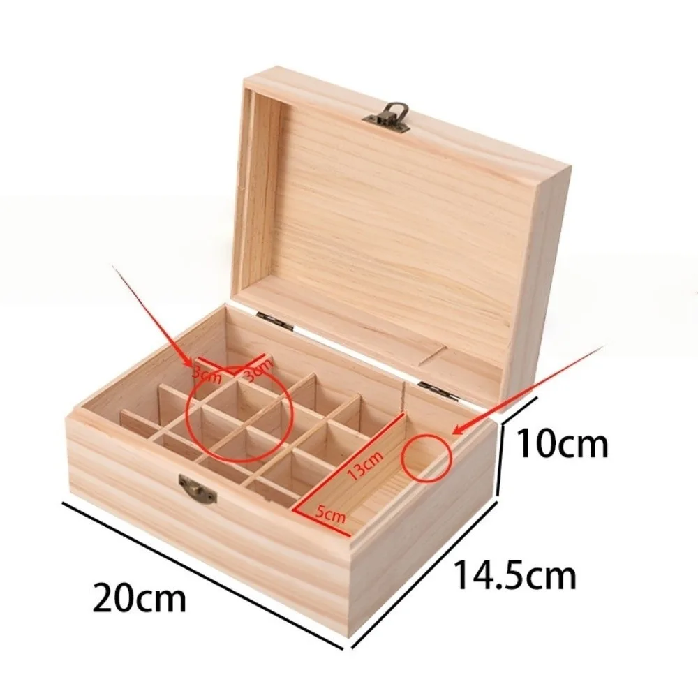 

New Wooden Essential Oil Storage Box 12/15/16/25 Slots Durable Aromatherapy Container Essential Oil Carry Case Home Use