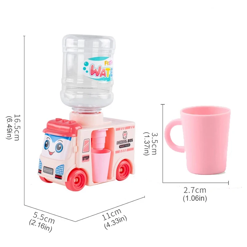 2IN1 Push Slide Car Water Dispenser Toys Simulation Mini Water Cooler House Play Baby Toys Simulated Output Drinker Kids Gifts